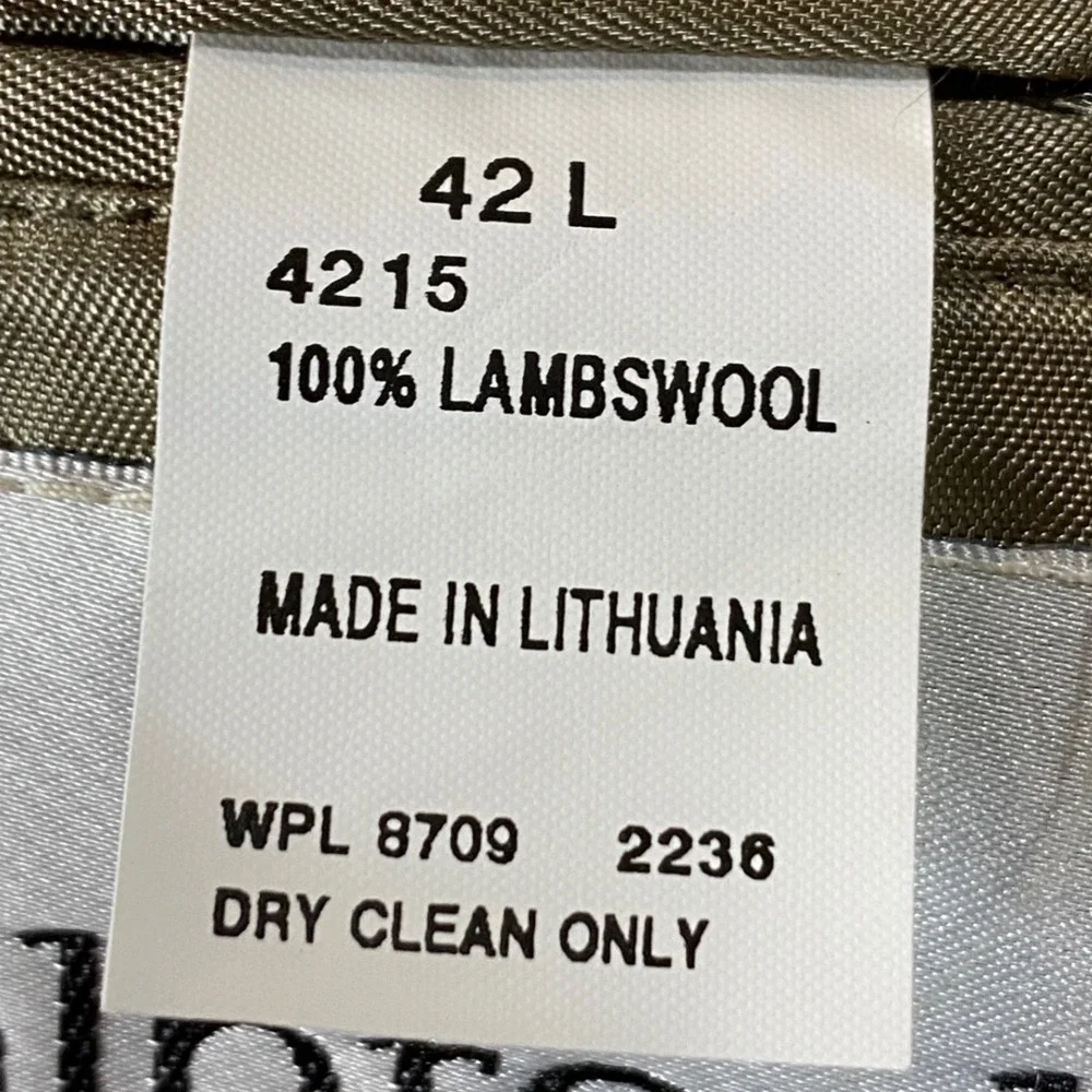 Holbrook Mens 42L Blazer Jacket 100% Lambswool Olive Green‎ Micro Check 4215